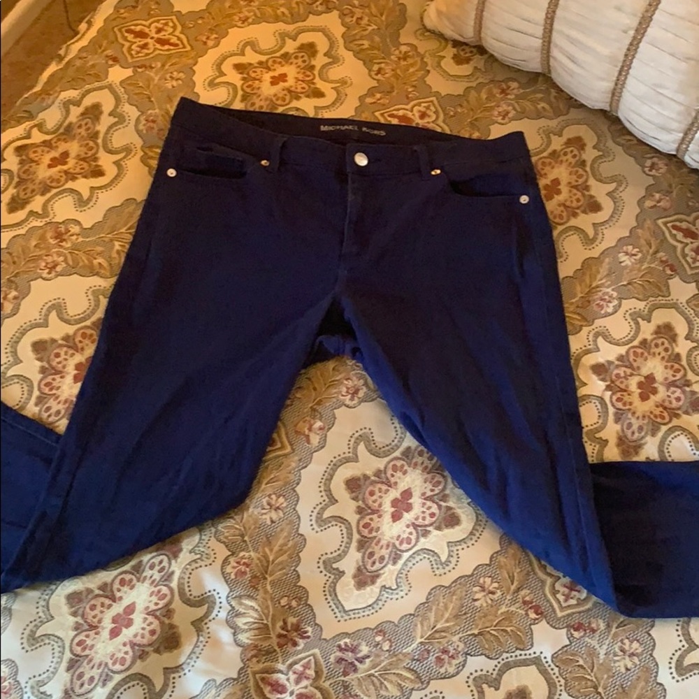 Navy jean material Capris